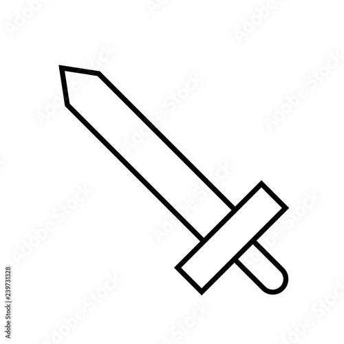 Icon Outline Sword isolated on white background. Weapon Icon. Vector illustration for your design, game, card, web.