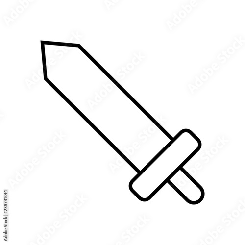 Icon Outline Sword isolated on white background. Weapon Icon. Vector illustration for your design, game, card, web.