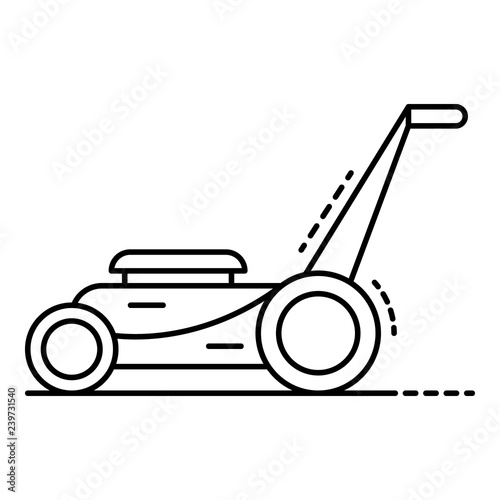 Motor grass cutter icon. Outline motor grass cutter vector icon for web design isolated on white background
