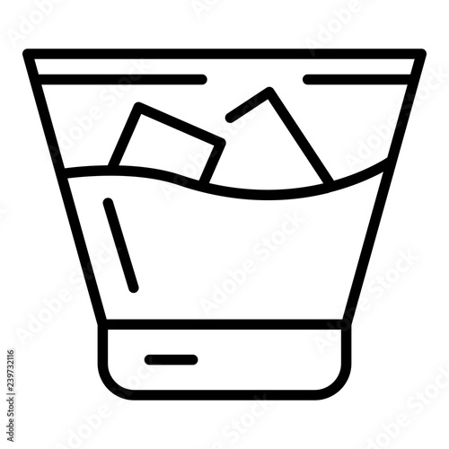 Cold whiskey glass icon. Outline cold whiskey glass vector icon for web design isolated on white background