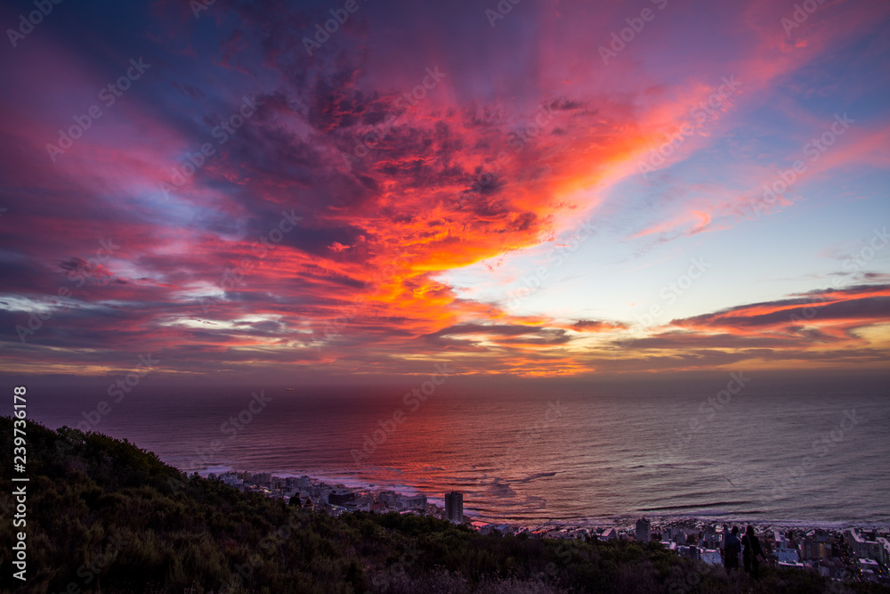 Incroyable coucher de soleil sur Cape Town