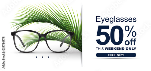 Eyeglasses Sale Banner Concept.