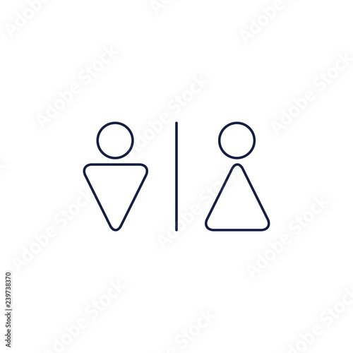 Toilet icon. Stroke vector WC logo, web graphics. Isolated background. Vector illustration