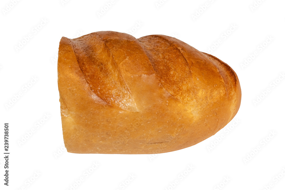 Half loaf of white bread isolated on white background Half loaf of white bread isolated on white background