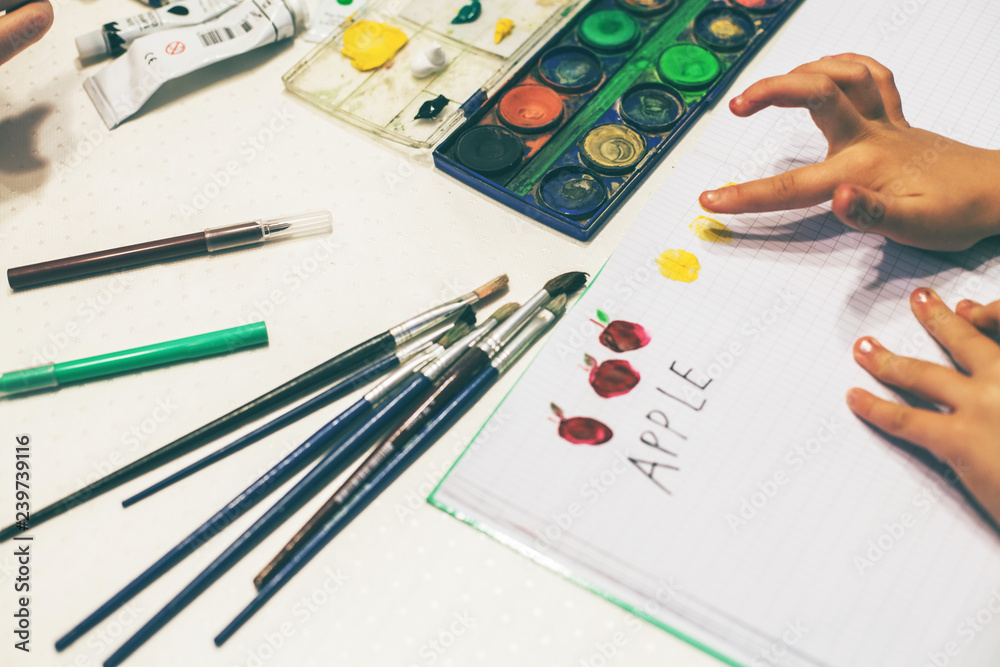 Creative Child Using Watercolor Creative Child Using Watercolor