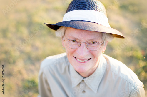 Old woman wearing a hat