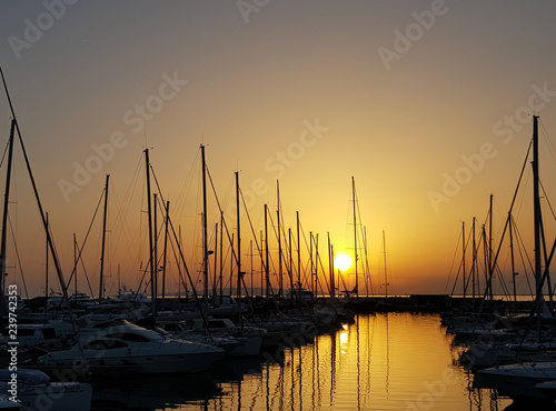 Fototapeta Naklejka Na Ścianę i Meble -  Boats at sunset