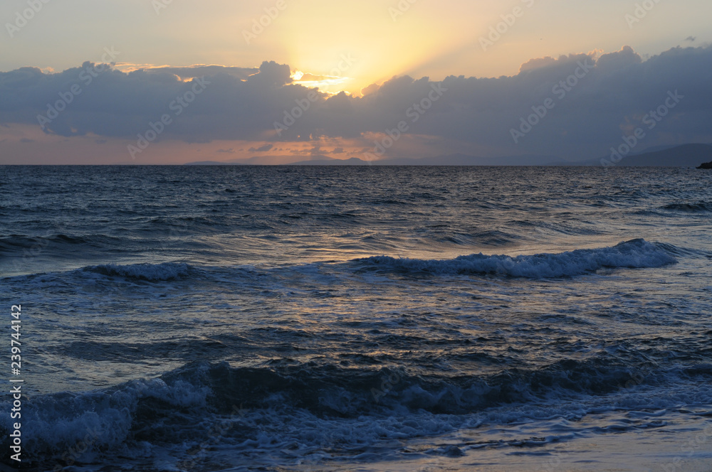 Beautiful waves. Beach shore. Summer. The sun Beautiful waves. Beach shore. Summer. The sun