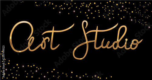 Logo Fashion studio. Custom handmade calligraphy, Vector brush lettering for fashion salon.