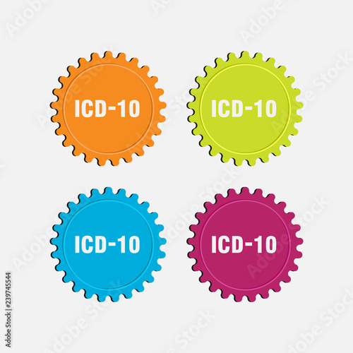 set medical icon code, flat design