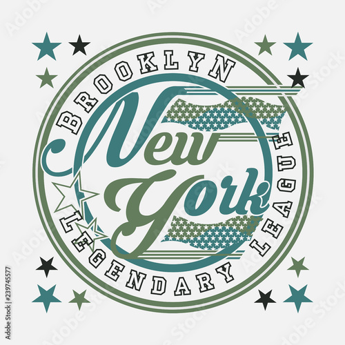 t-shirt New York Brooklyn, Sport wear, sport typography emblem