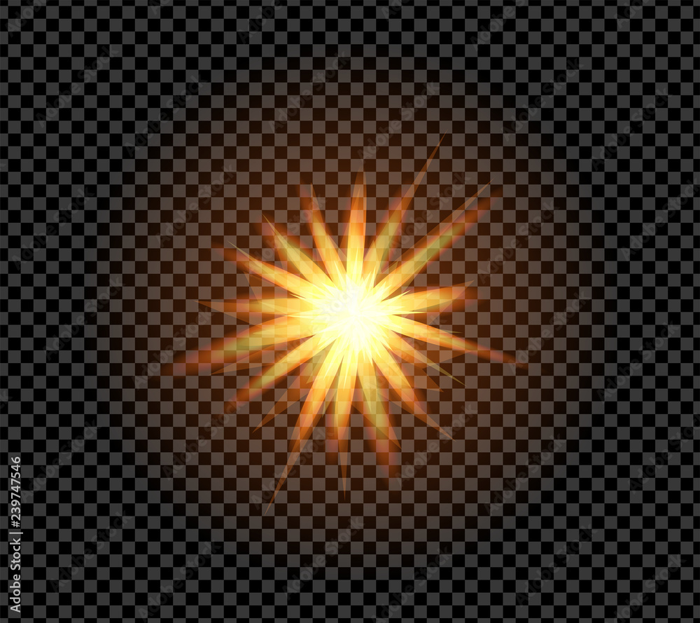 Realistic gold sparkle effect isolated on transparent background. Firework, explosion, fiery sparks concept. Vector illustration Realistic gold sparkle effect isolated on transparent background. Firework, explosion, fiery sparks concept. Vector illustration