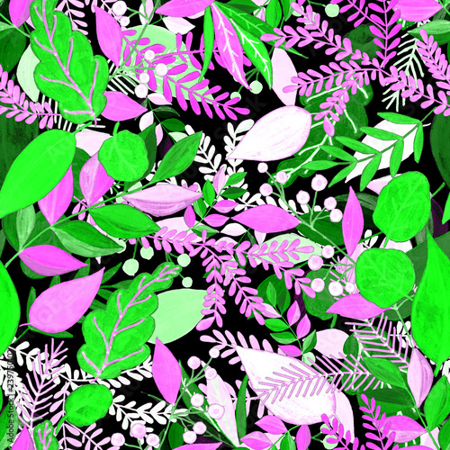 Creative seamless pattern with leaves