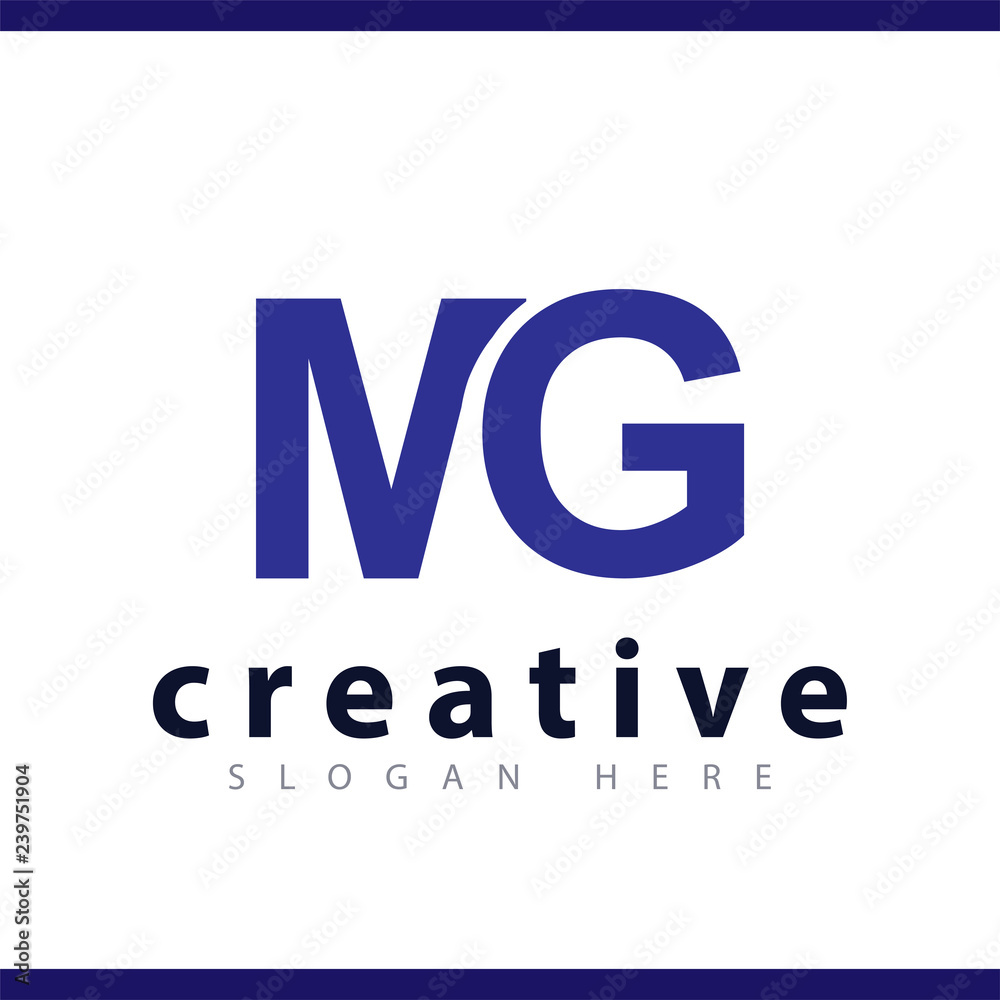 mg initial letter logo vector template