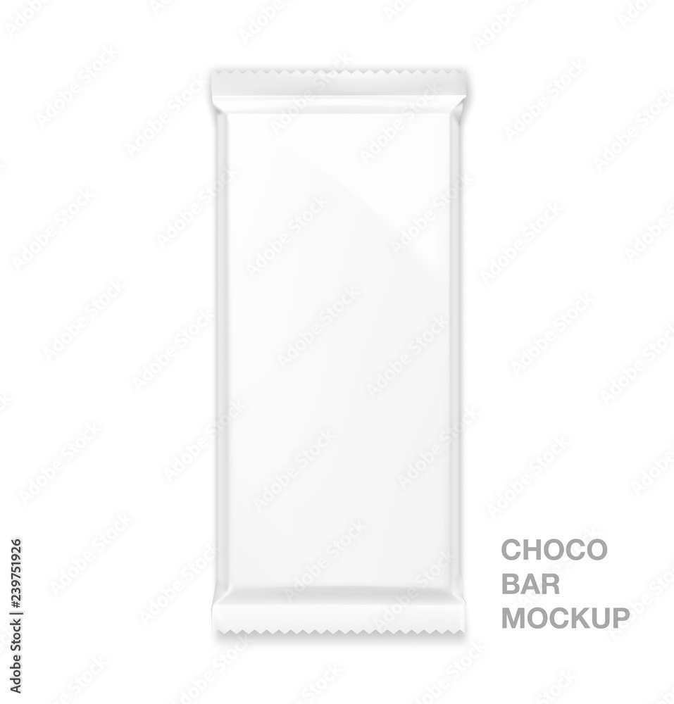Blank chocolate bar mockup. Front view. Vector illustration isolated on white background. Easy to use for presentation your product, idea, design. EPS10. Blank chocolate bar mockup. Front view. Vector illustration isolated on white background. Easy to use for presentation your product, idea, design. EPS10.