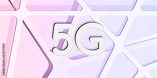 5g network technology data speed connection abstract background banner with layers of internet web concept. high key vector illustration
