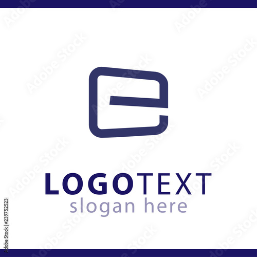 e initial letter logo vector template