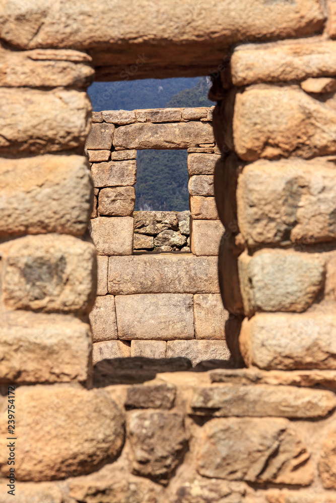 Machu Picchu in Peru, inca fortress that rises in the Peruvian Andes