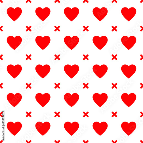 Heart seamless pattern  endless texture. Red hearts on white background  vector illustration. Valentine s Day Pattern. Anniversary  Birthday. Love. Sweet Moment. Wedding.