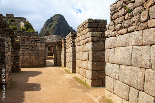 Machu Picchu in Peru, inca fortress that rises in the Peruvian Andes