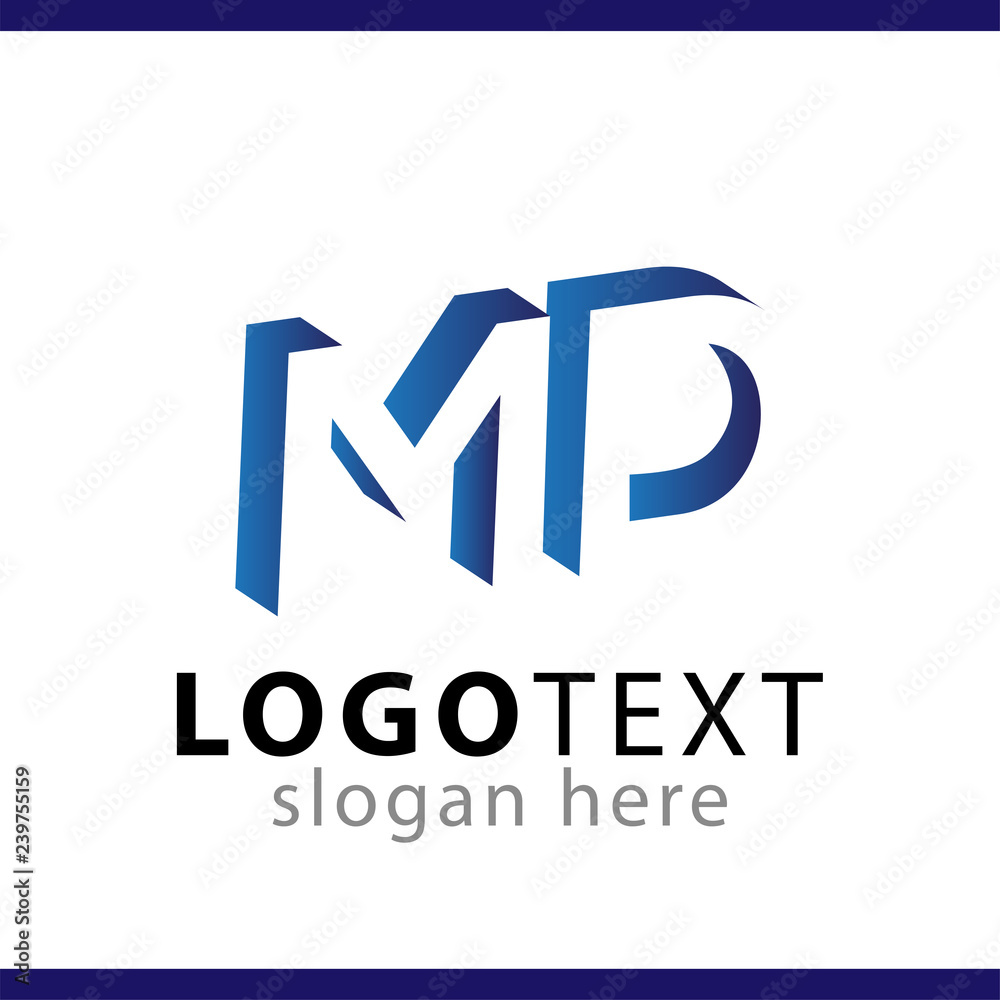 MD initial letter with negative space logo icon vector template