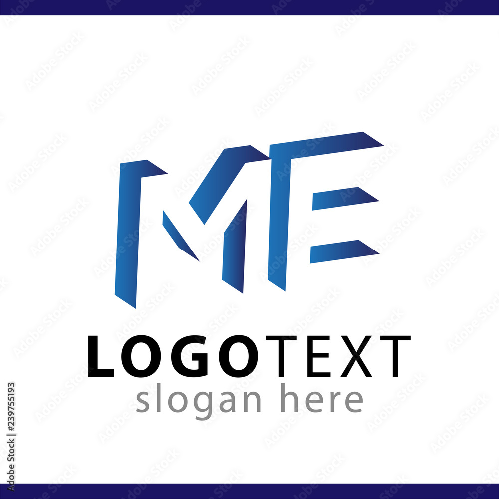 ME initial letter with negative space logo icon vector template