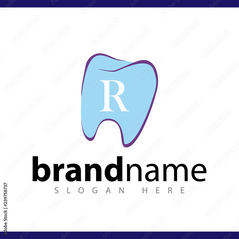 R dental logo vector template R dental logo vector template