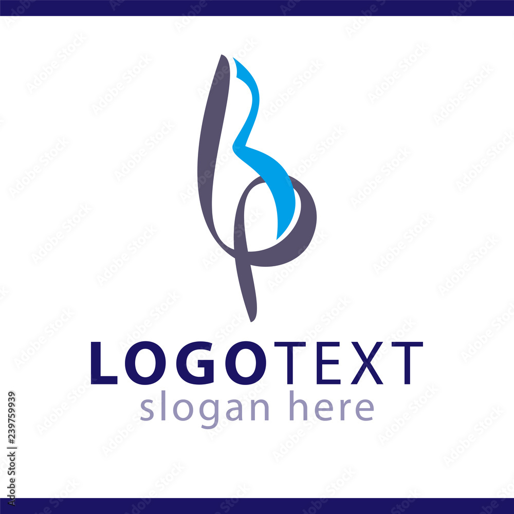 Obraz premium lb p initial letter logo vector template