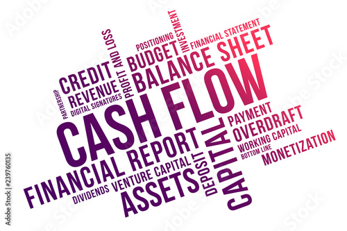 CASH FLOW word cloud collage, business concept background