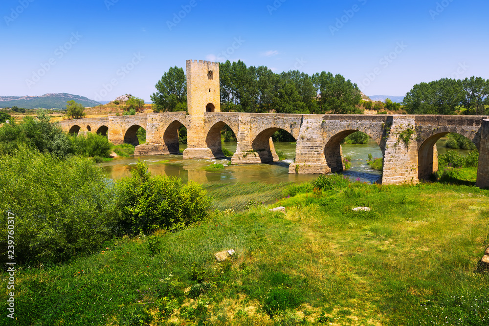 Medieval bridge at Frias. Province of Burgos, Spain