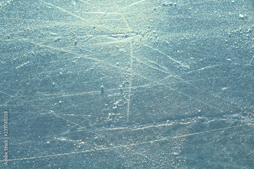 Ice rink at the stadium. Close-up. Background. Texture.