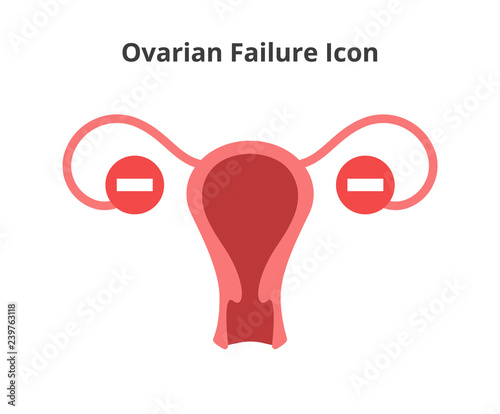 Kidney failure icon isolated on white background. Menopause conceptual illustration photo