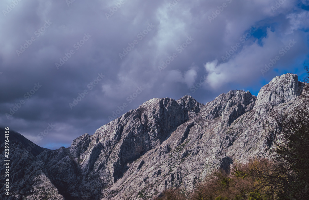 Mountain landscape in the Bay of Kotor