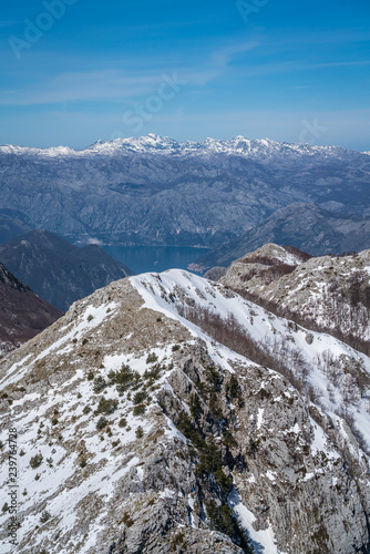 Winter landscape of Kotor Bay