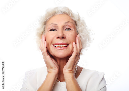 Happy senior woman close up