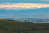 Sunset over the Pyrenees seen from Aude, France