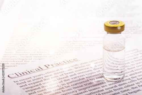 Medicine and clinical practice investigation printed on white