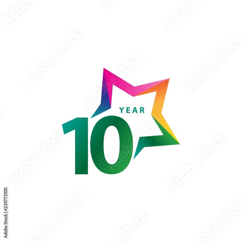 10 Year Anniversary Vector Template Design Illustration