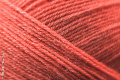Coral yarn closeup.