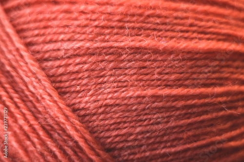 Coral yarn closeup.