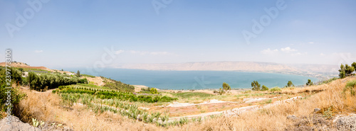 View of fields and orchards overlooking Israel’s Sea of Galilee as seen from Poriya Illit photo