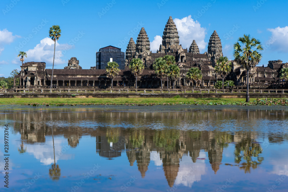 water reflection of Angkor Wat in Cambodia water reflection of Angkor Wat in Cambodia