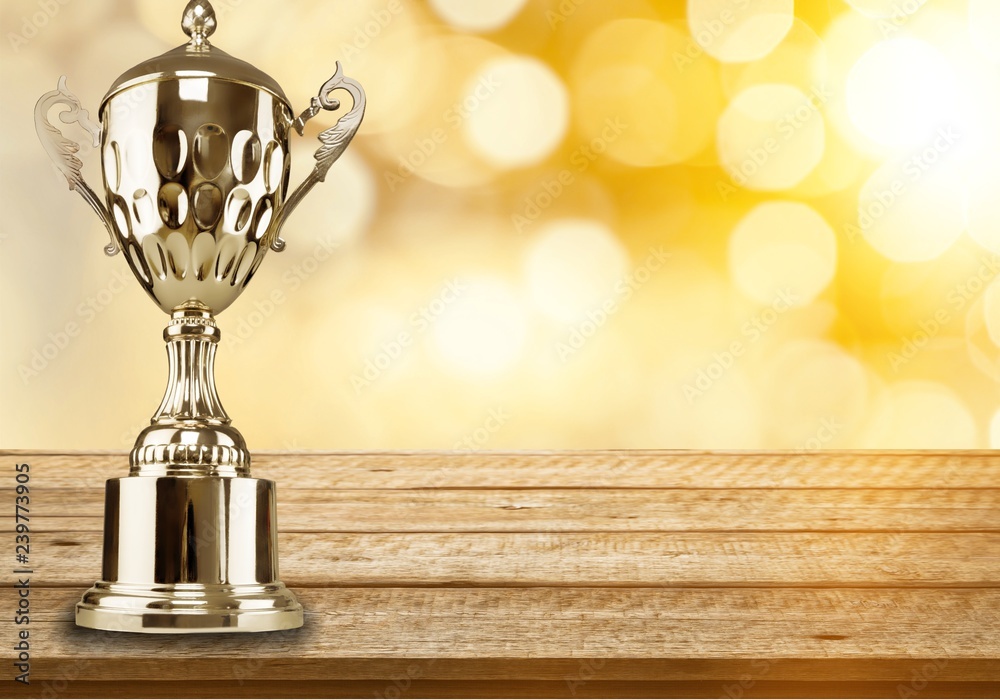 Golden trophies object on background Golden trophies object on background