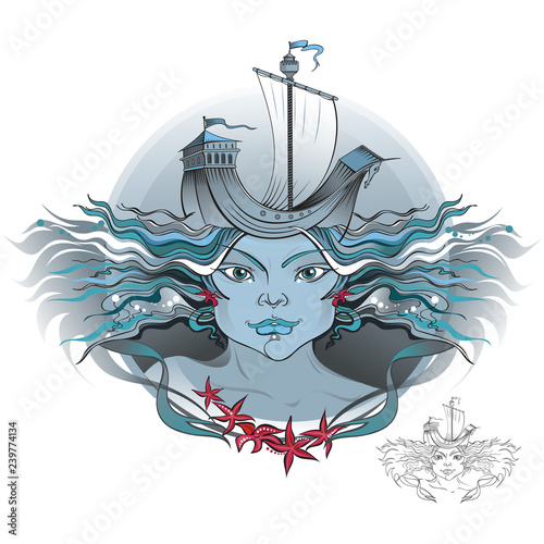 abstract art with mermaid