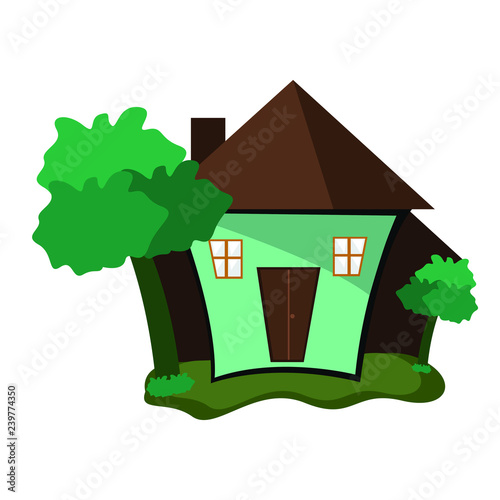 Illustration of a simple and environmentally friendly house