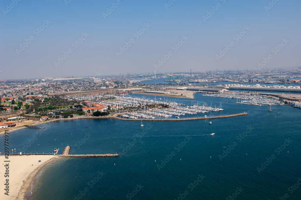 san pedro harbor from helicopter