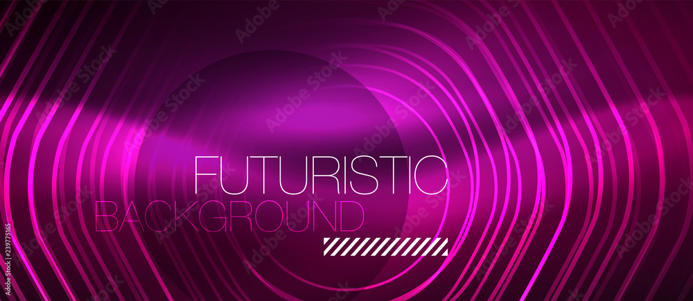 Neon glowing wave, magic energy and light motion background. Vector wallpaper template Neon glowing wave, magic energy and light motion background. Vector wallpaper template