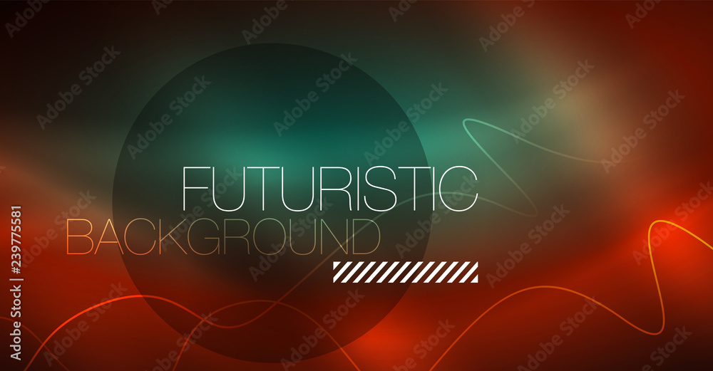 Neon lines wave background. Abstract composition
