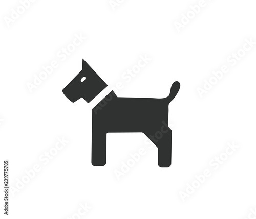 Dog Black icon on white background 