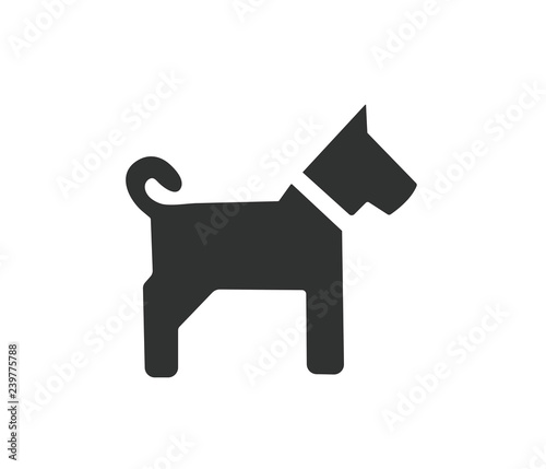 Dog Black icon on white background 